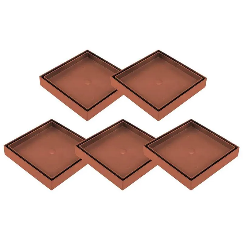 Kit 05 - Ralo Oculto Invisível De Embutir Quadrado Terracota
