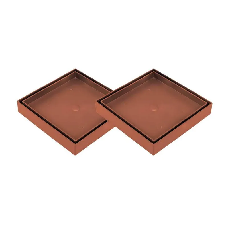 Kit 02 - Ralo Quadrado Para Embutir No Porcelanato Terracota