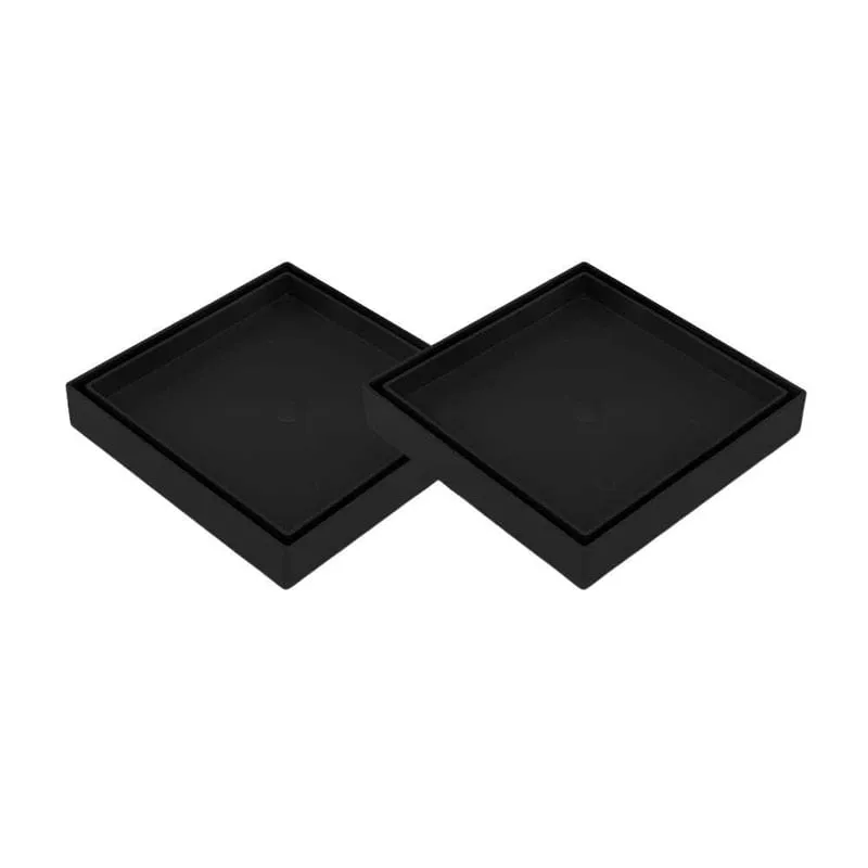 Kit 02 - Ralo Quadrado Para Embutir No Porcelanato (Preto)