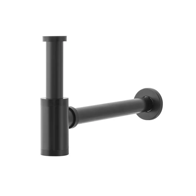 Sifão Metálico Com Copo Para Banheiro (line Preto)