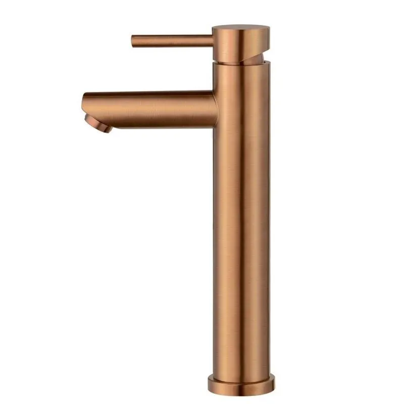 Torneira Alta Para Banheiro Monocomando 29x15cm Inox Lis Bela Metais Rosé Gold