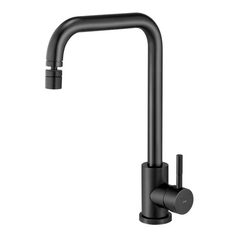 Torneira Monocomando Giratória Cozinha Inox (malta Preta)