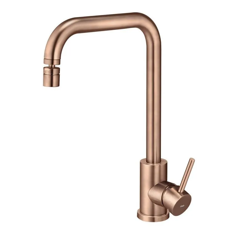 Torneira Para Cozinha Monocomando Giratória Inox Bela Metais Rosé Gold