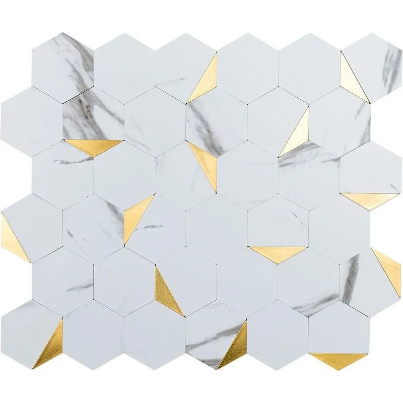 Pastilhas Adesivas Metálicas - Carrara Gold