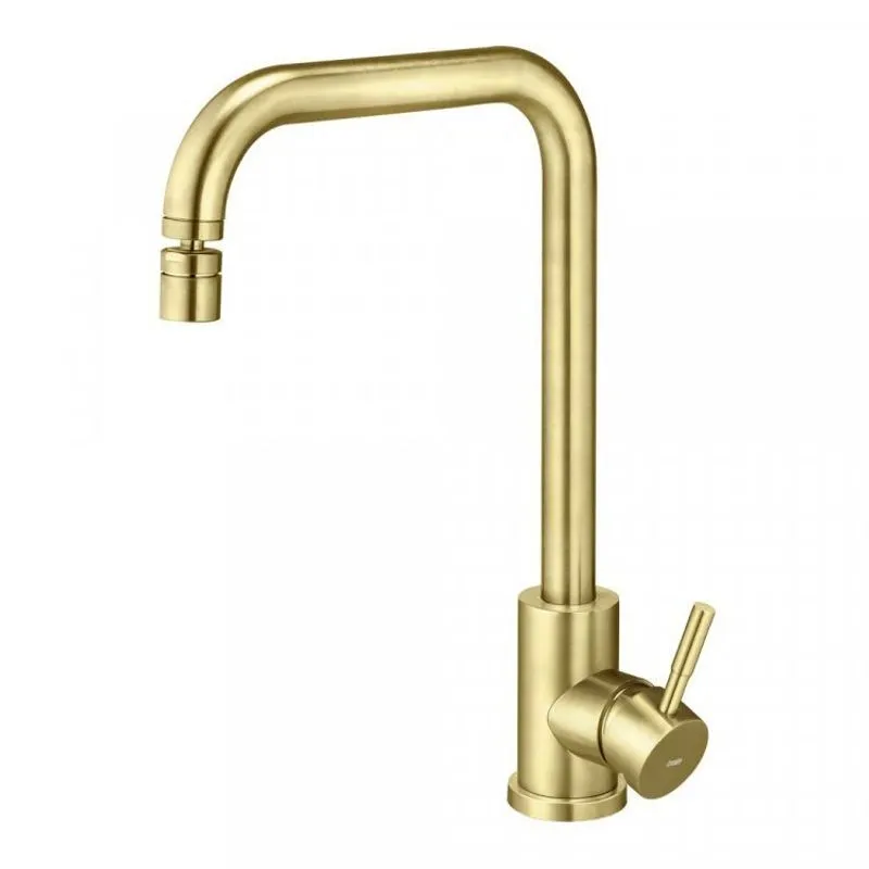 Torneira Monocomando Giratória Cozinha Inox Bela Metais Dourada