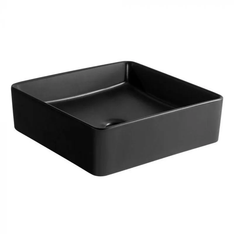 Cuba De Louça Apoio Quadrada 36 Cm Pienza Preta