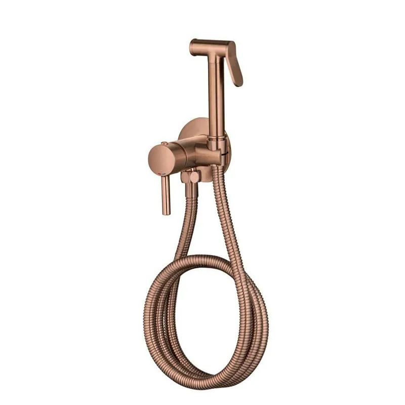 Ducha Higiênica Com Registro Monocomando Dore Bela Metais Rosé Gold