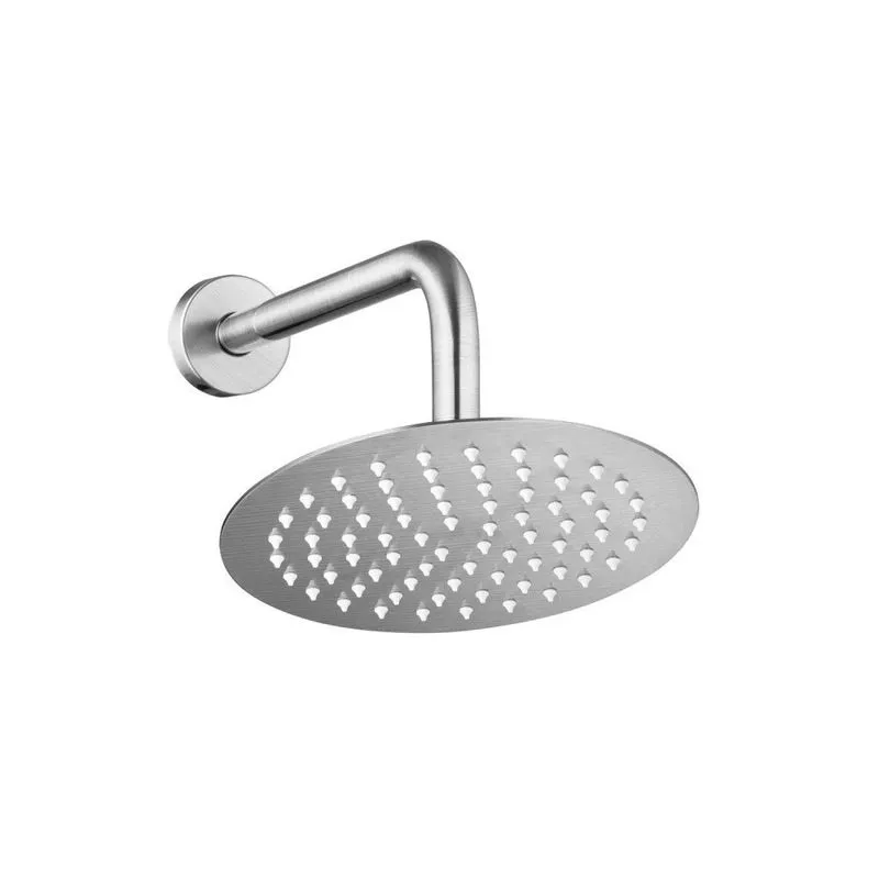 Ducha De Inox Redonda 20 Cm De Parede Escovada
