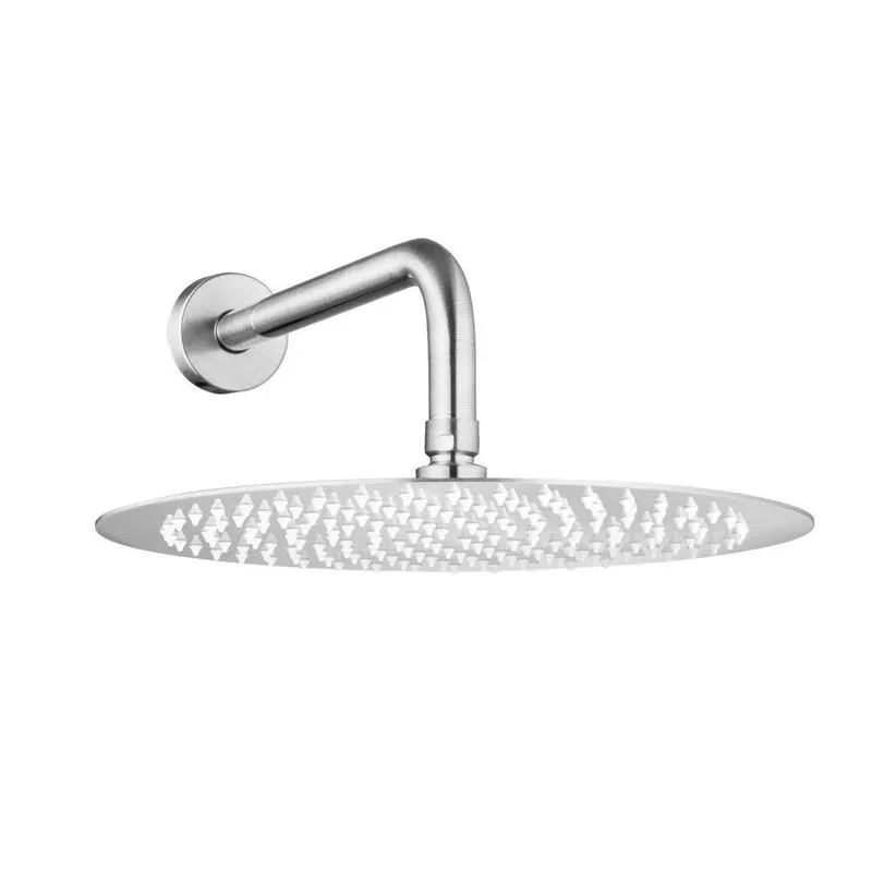 Ducha De Inox Redonda 30 Cm De Parede Escovada