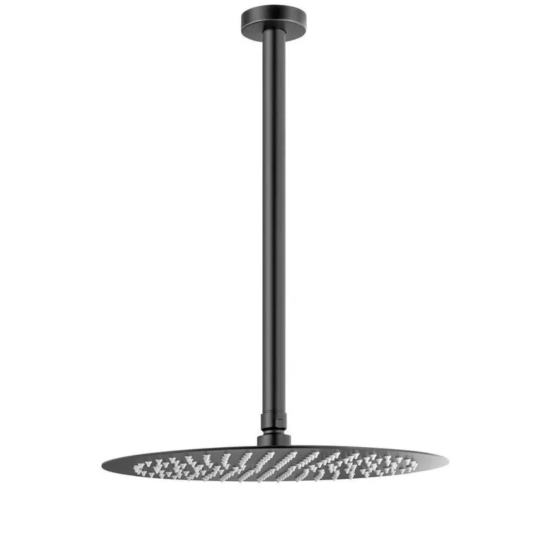 Ducha De Inox Redonda 30 Cm De Teto Bela Metais Preto