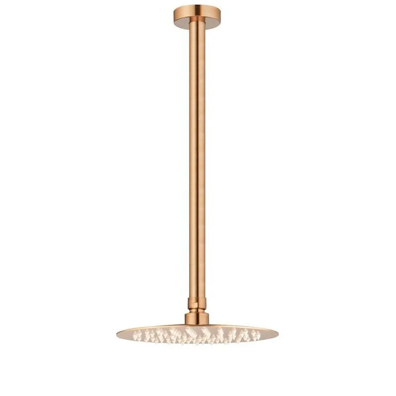 Ducha De Inox Redonda 20 Cm De Teto Fosca Rosé Gold