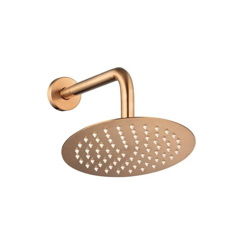 Ducha De Inox Redonda 20 Cm De Parede Fosca Rosé Gold