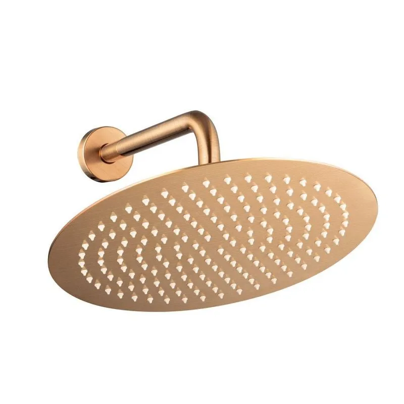 Ducha De Inox Redonda 30 Cm De Parede Fosca Rosé Gold