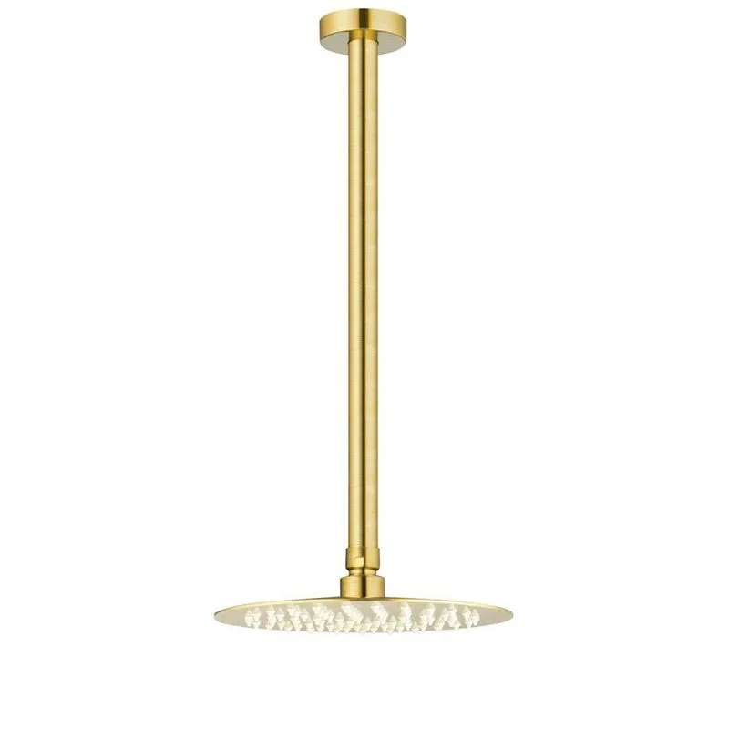 Ducha De Inox Redonda 20 Cm De Teto Fosca Dourado