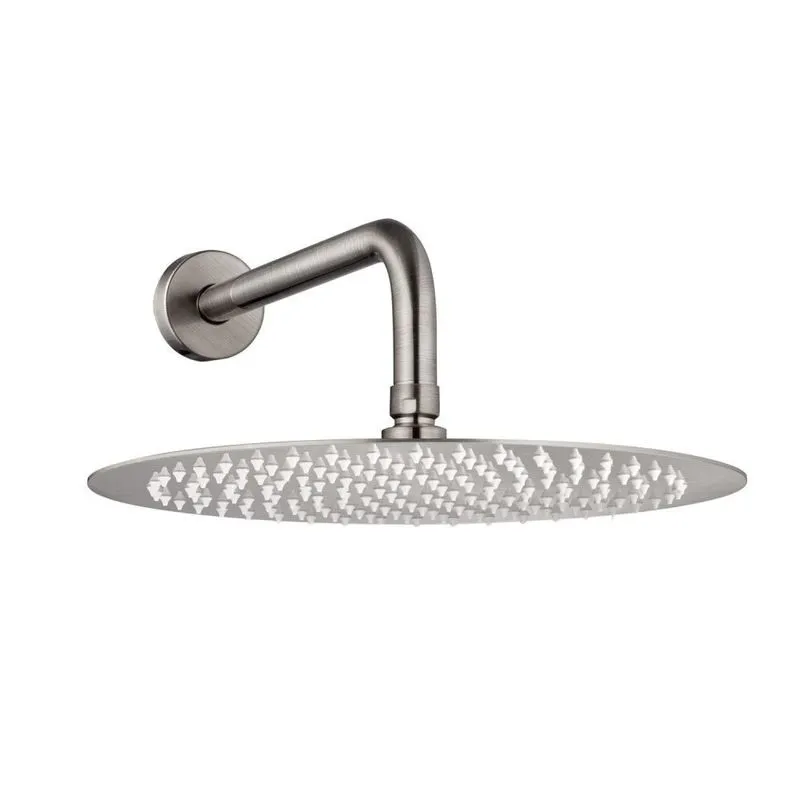 Ducha De Inox Redonda 30 Cm De Parede Fosca Grafite