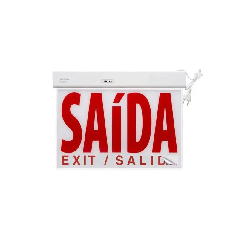 Sinalizador Saída De Emergência Slim Face Única Vermelho 50x32 Segurimax
