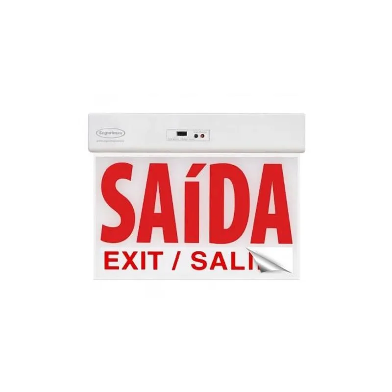 Sinalizador Saída De Emergência Slim Face Única Vermelho Com Seletor E Adesivo 24x18 Segurimax