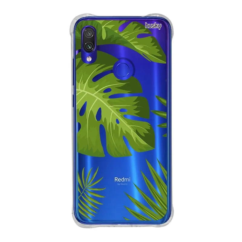Capa Anti-Impacto Personalizada para Redmi Note 7 - Plantas Folhas Grandes - Husky