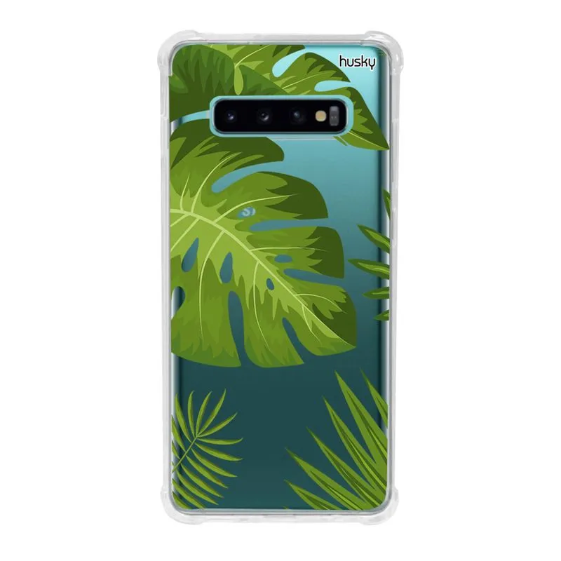 Capa Anti-Impacto Personalizada para - Galaxy S10 Plus - Plantas Folhas Grandes - Husky