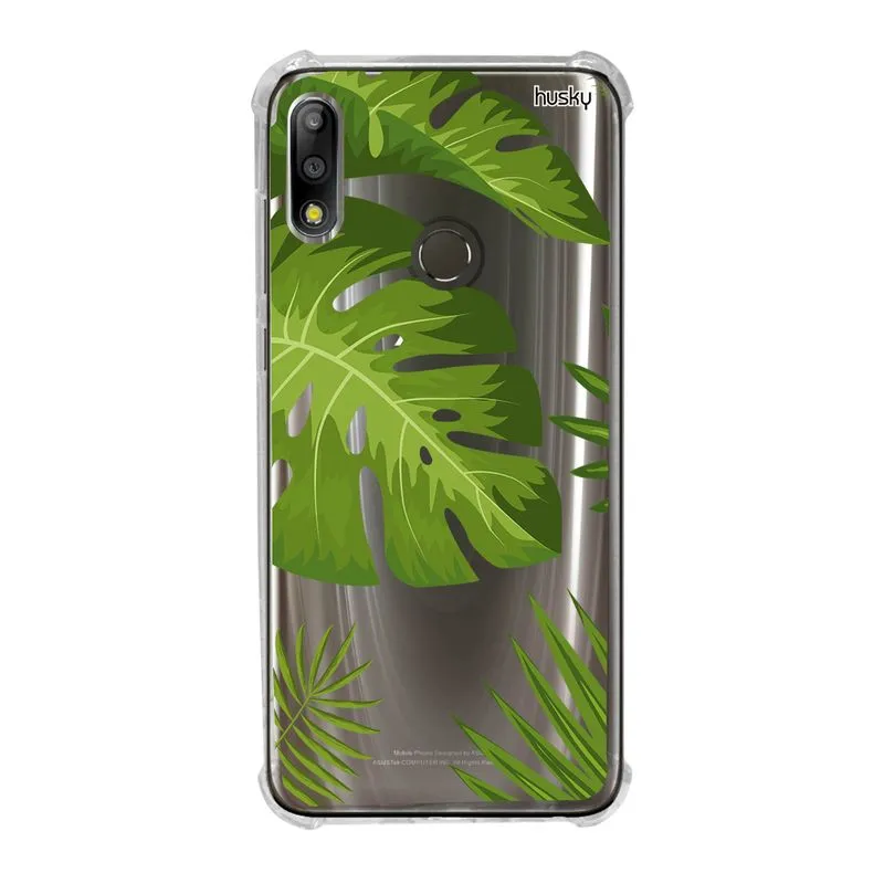 Capa Anti-Impacto Personalizada para Zenfone Max Pro (M2) - Plantas Folhas Grandes - Husky