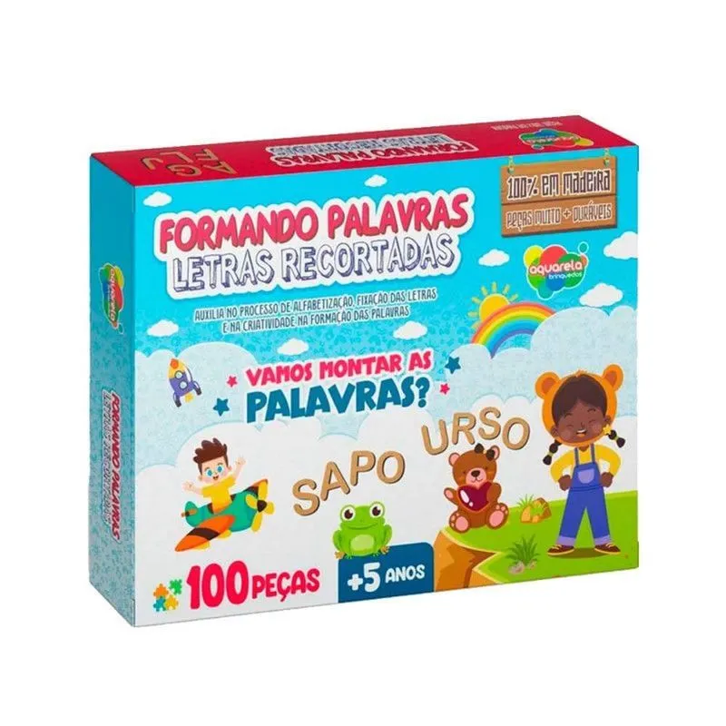 Formando Palavras Letras Recortadas 100 Peças Aquarela