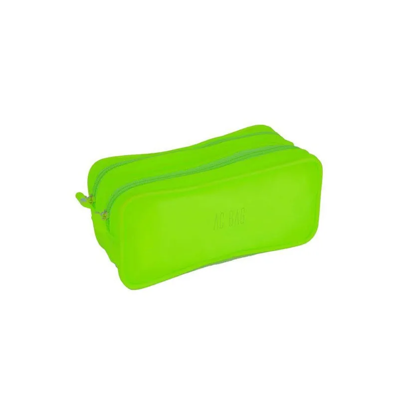 Estojo Duplo Silicone Liso Verde Limão