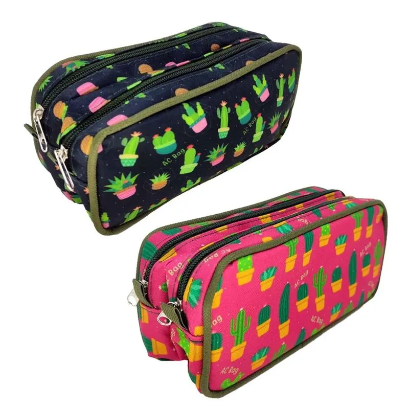 Estojo escolar duplo cactos Ac bag