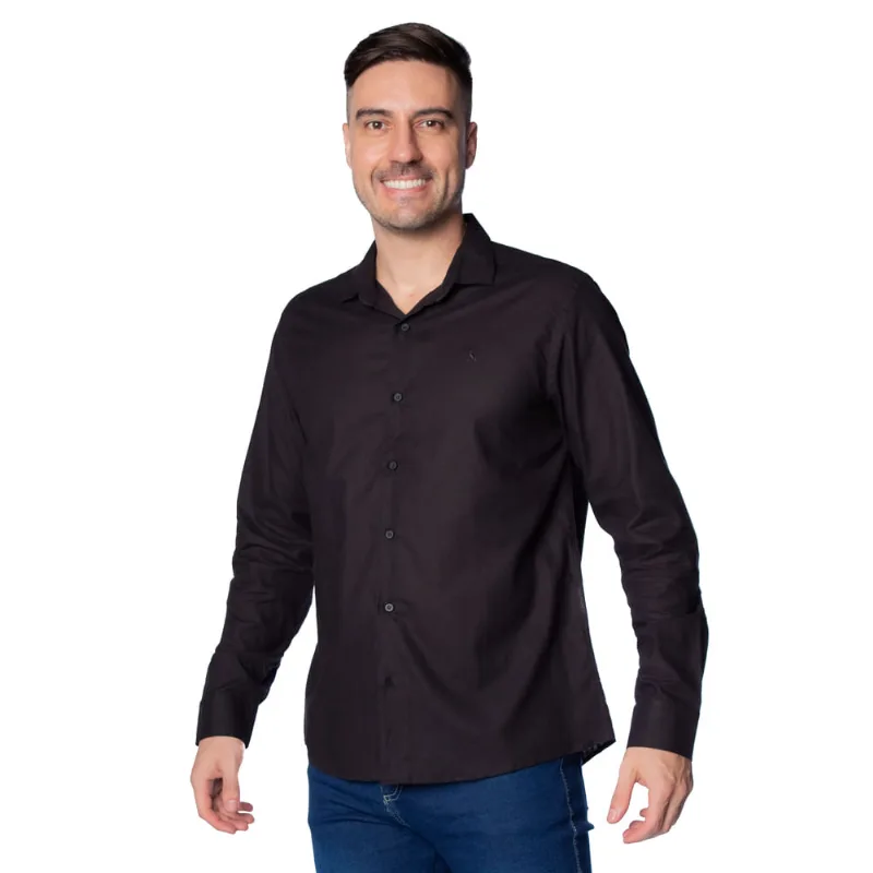 Camisa Masculina Amil Comfort Next Algodão Preto - 4