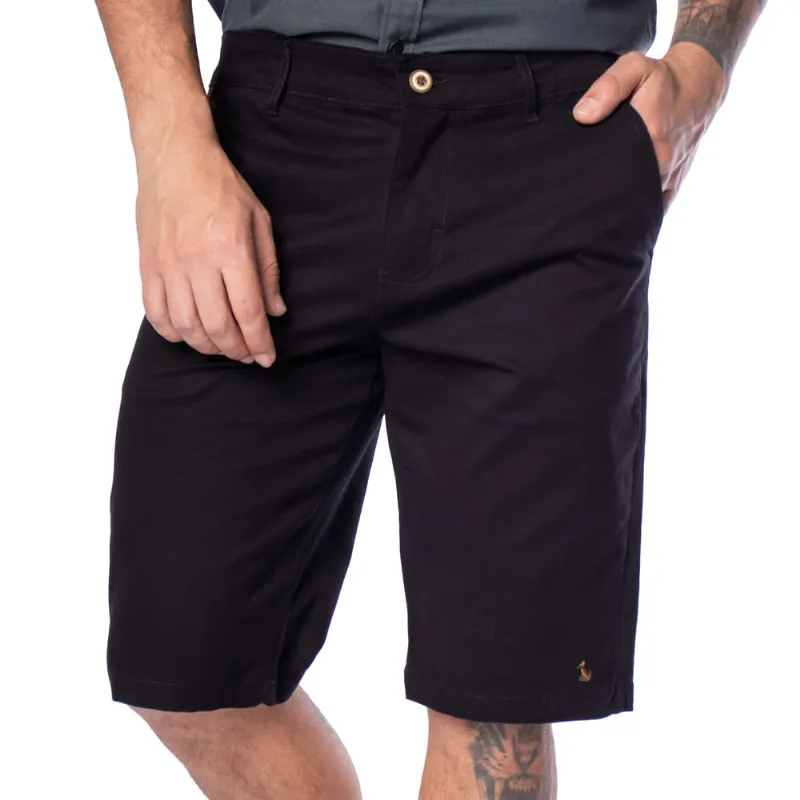 Bermuda Masculina Amil Sarja Logo Preto - 38