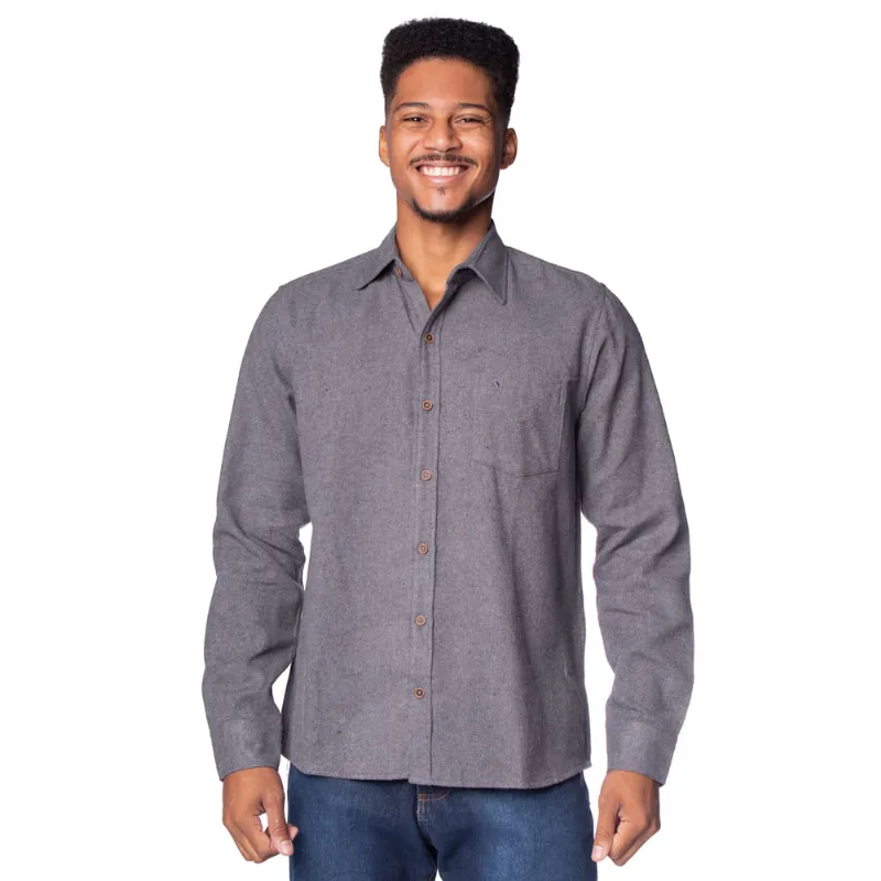 Camisa Masculina Amil Comfort Hank Cinza Escuro - 4