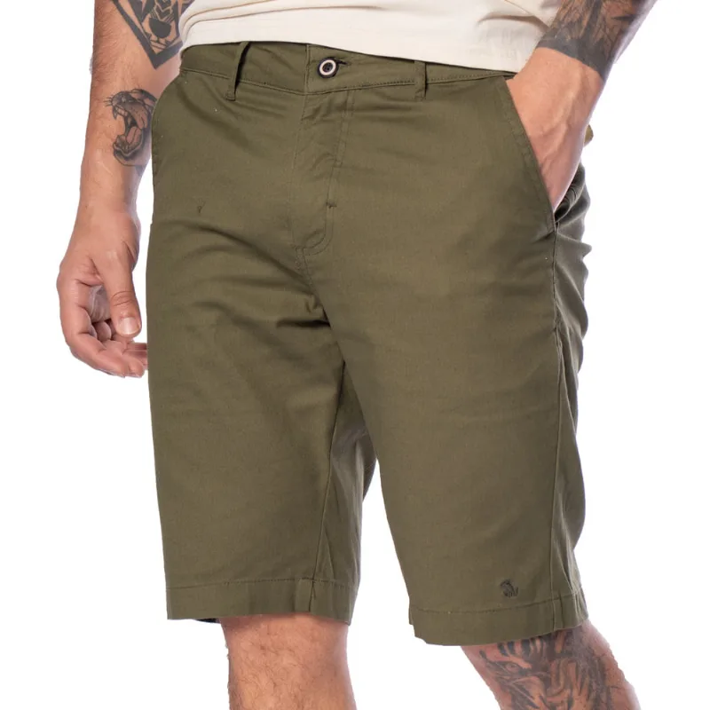 Bermuda Masculina Amil Sarja Logo Verde Militar - 50