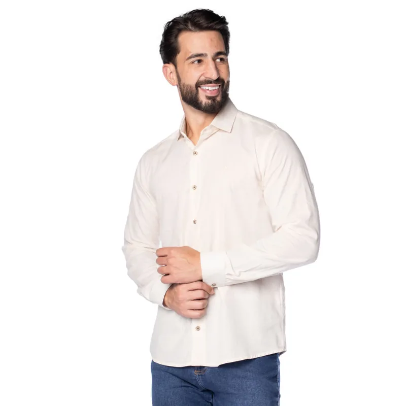 Camisa Masculina Amil Comfort Off White - 2