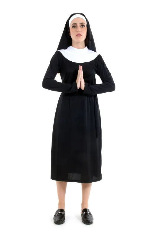 Fantasia Freira Religiosa Adulto - Carnaval PP