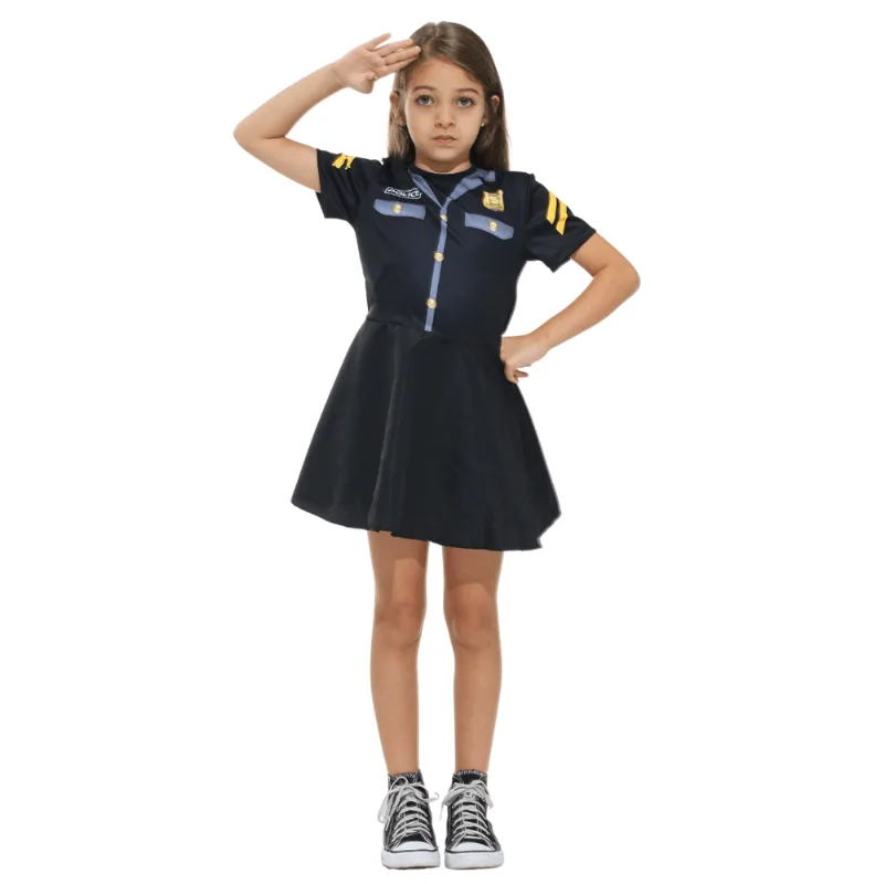 Fantasia Policial Infantil Feminina Vestido Preto Fantasia Policial Feminino - G