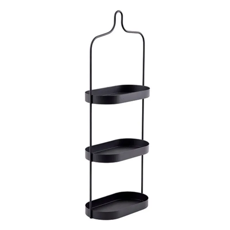 Porta Shampoo Com 3 Prateleiras Preto 21 X 53 Cm Metal