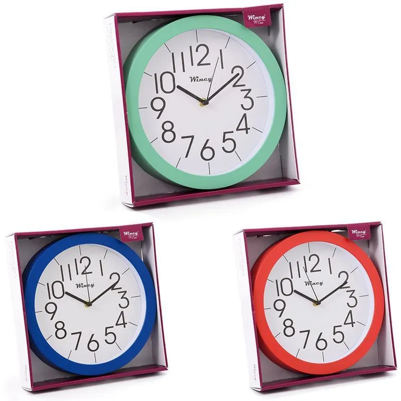 Relogio De Parede Redondo Zegar Colors 25,4cm De