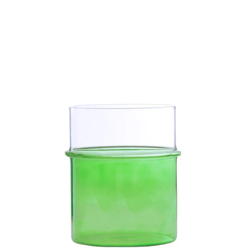 Vaso Dual Color Clear Verde 13x16x13cm Vidro - Mai Home