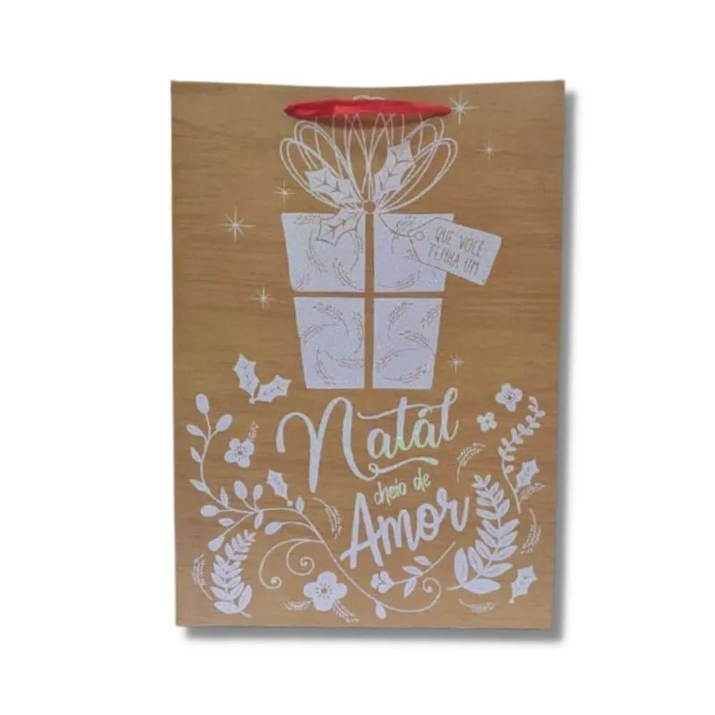 Sacola Para Presente Natal Blanka M 26x32cm Nts1033m Fartex Fartex