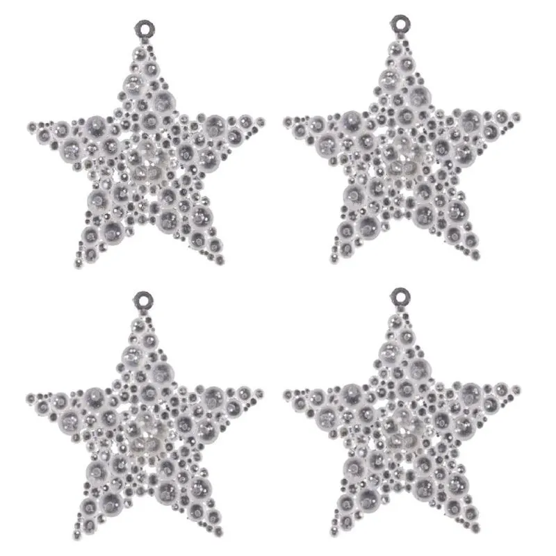 Cj 04PCS enfeite natalino estrela spark furtacor 10CM