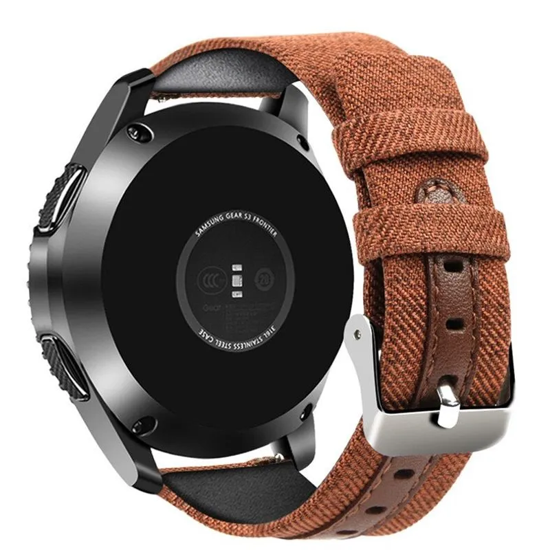 Pulseira Naylon com Couro Para Galaxy Watch 46mm SM-800 Tamanho P/Small Nfe