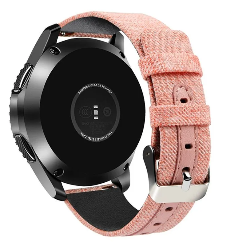 Pulseira de Naylon Com Couro Para Gear S3 Classic e Frontier, Amazfit Gtr 47mm, Huawei Gt