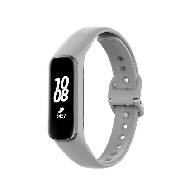 Pulseira De Silicone Para Galaxy Fit 2 R220 Cinza Escuro