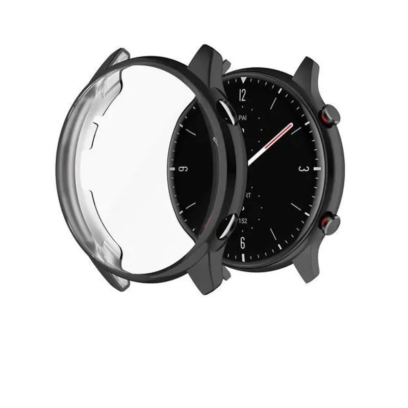 Capa Case Bumper Com Película Para Amazfit Gtr 2 - Preto