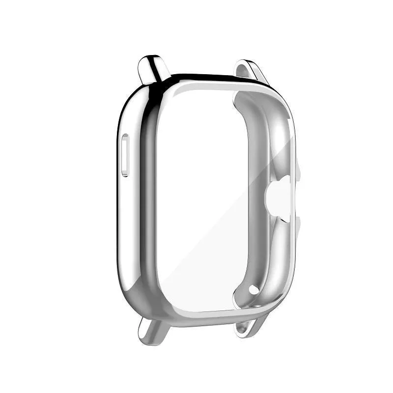 Capa Case Com Película De Silicone Para Amazfit Gts 2 Prata