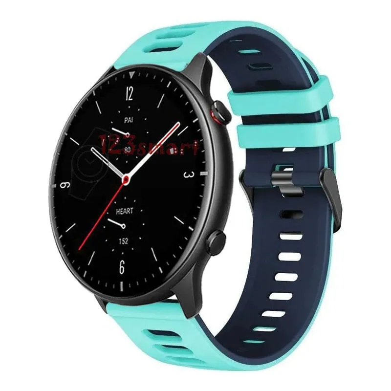 Pulseira Esportiva Para Amazfit Gtr2 Verde Água Com Azul