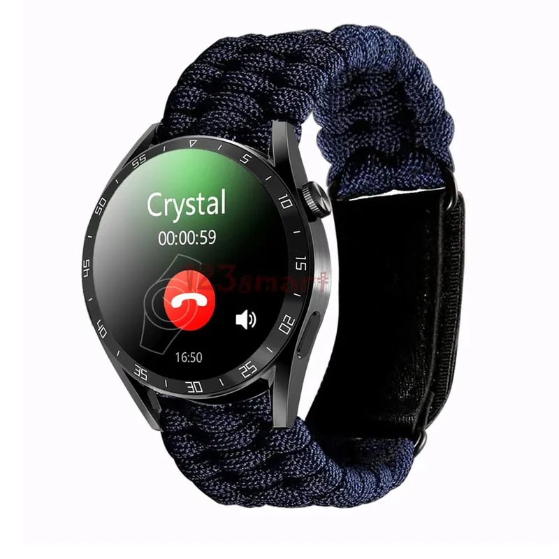 Pulseira De Nylon Trançada Para Gt3 46mm - Azul Marinho