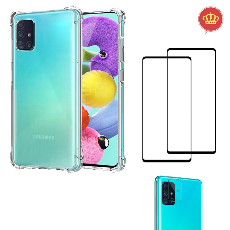 Capa Antiqueda Samsung Galaxy A51 + 2 Películas Vidro 3D + Película Câmera