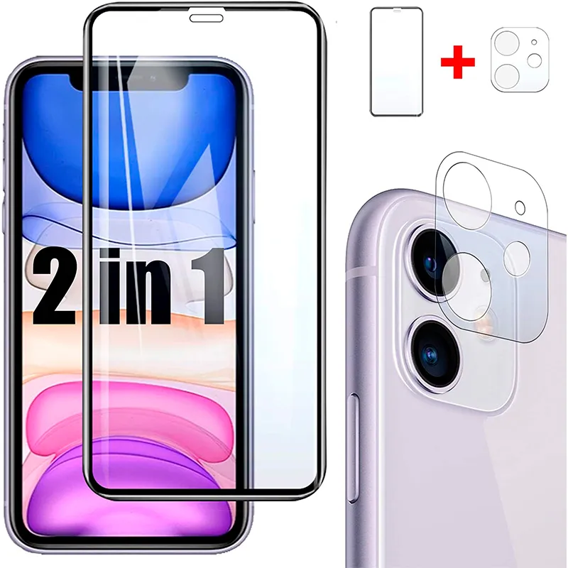 Película 3D Vidro + Película Lente Câmera iPhone 11