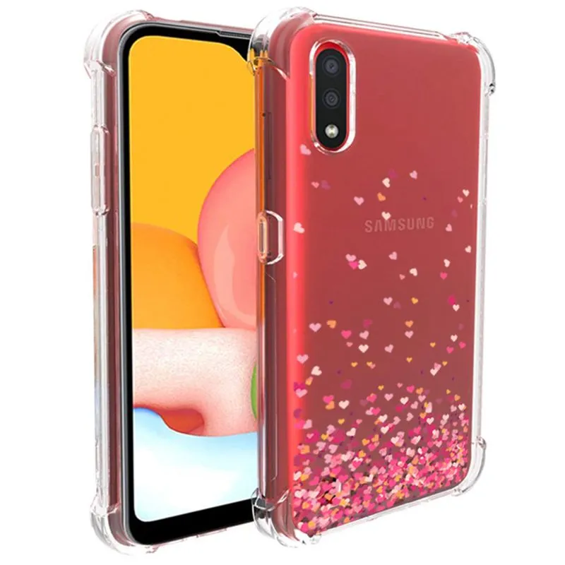Capa Case Anti Impactos Chuva Corações Galaxy A01