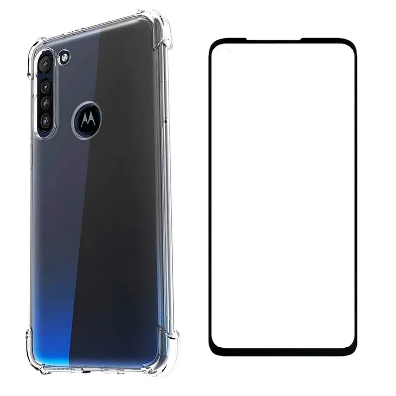 Capa Anti Shocks Motorola Moto G8 Power + Película 5D Nano + Kit Aplicação